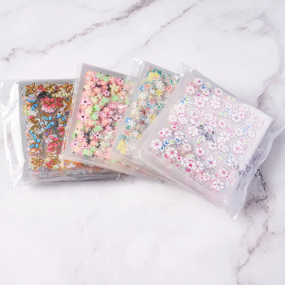 30 個 3D カラフルな花ネイルアートステッカー 6.5*5 センチメートルかわいい春夏花自己粘着デカール DIY マニキュア装飾 Accessorie