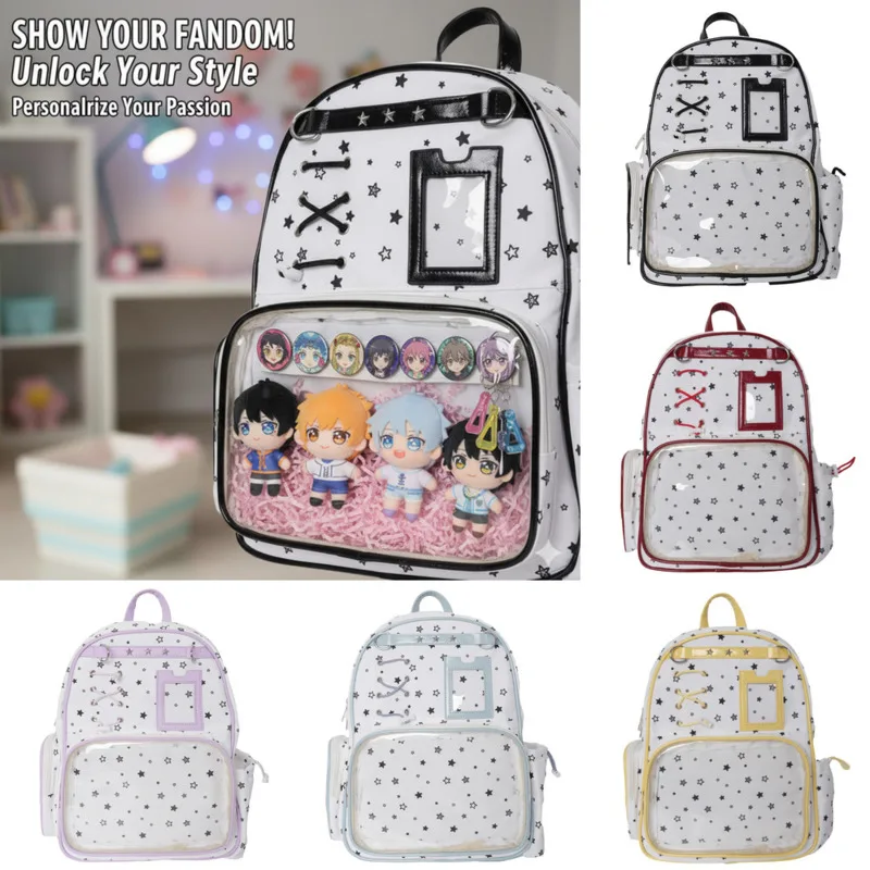 

Y2K Star Backpacks Itabag Lolita Korean Style Ins Pin Display Bag Large Capacity Lightweight Anime For Women Backpacks Gift New