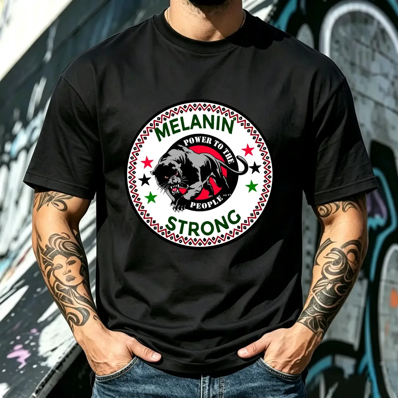 washed T Shirt Panther Party Melanated Wakanda African Zulu Kemetic Pride New tee long or short sleeves vintage Washed