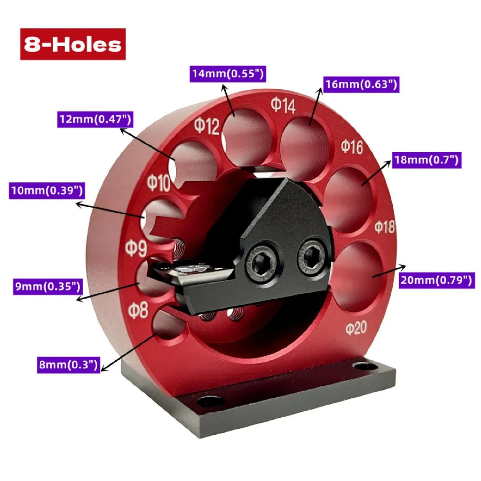 لوازم النجارة الأحمر مقاومة للتآكل شفرة كربيد الأسمنت سبائك الألومنيوم الجسم 8 إلى 20 مللي متر وتد القاطع وتد قضيب صانع
