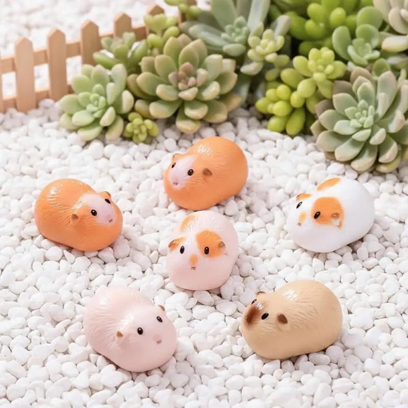 20Pcs Scratch Resistant Resin Guinea Pig Figurines Mini Cavy Pieces for Fairy Garden DIY Bonsai Ornament
