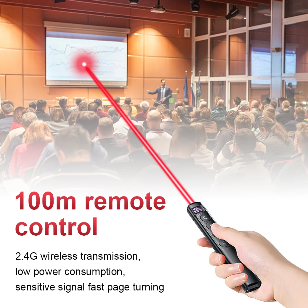 قلم قابل للطي متعدد الوسائط مع شاشة رقمية ، سوط لاسلكي متعدد الوظائف ، مقدم PPT ، التدريس والاجتماع #4