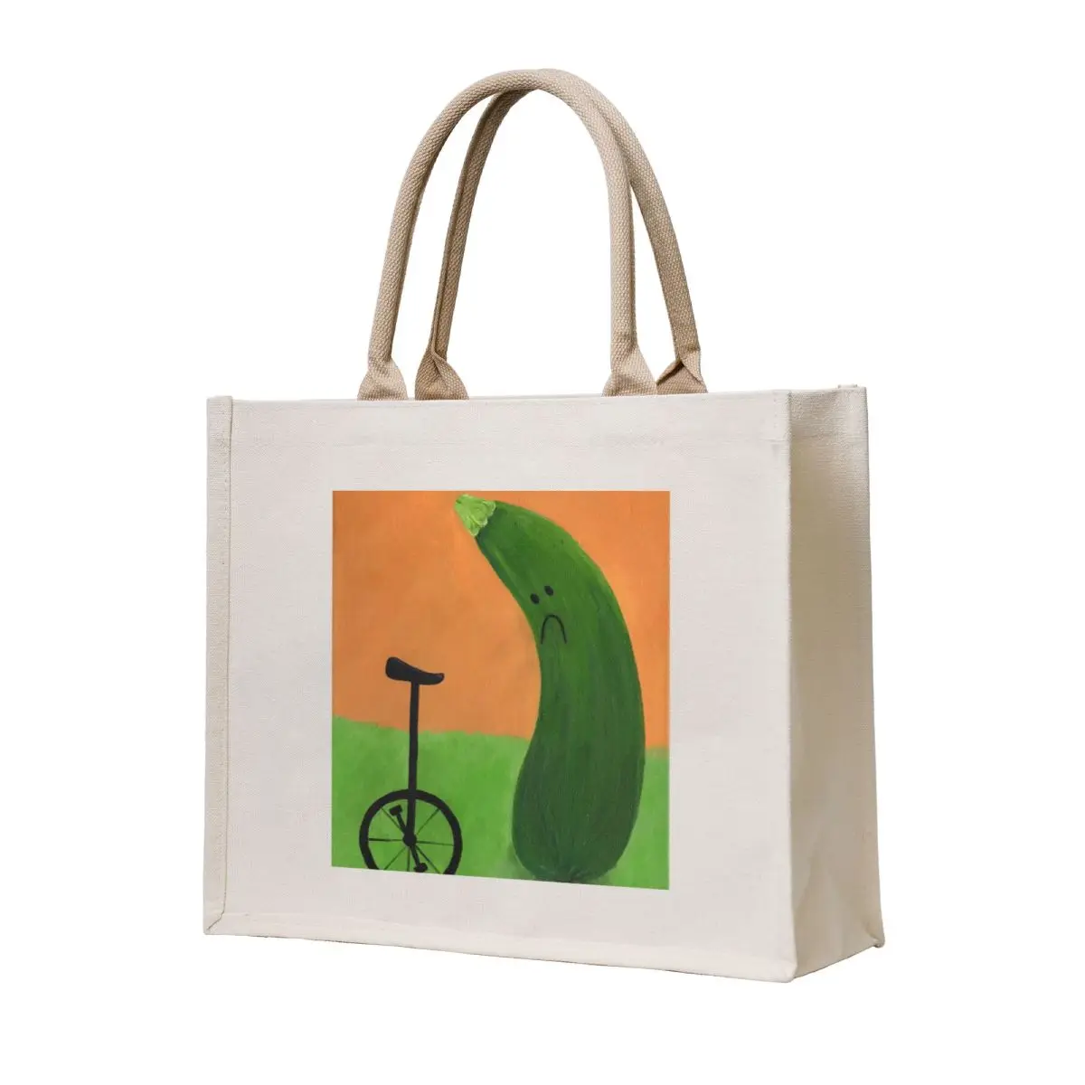 

Sad Zucchini with a Unicycle Tote Bag eco bag folding shopping bag Shopper