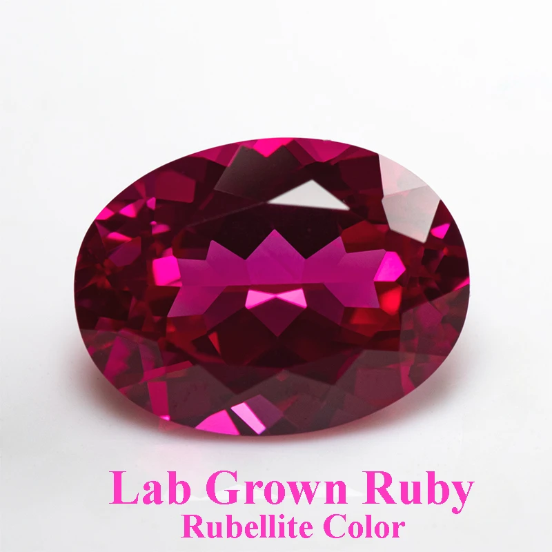 

Lab Grown Ruby Rubellite Color Oval Shape Charm Beads for Diy Jewelry Making Pendant Ring Materials Selectable AGL Certificate