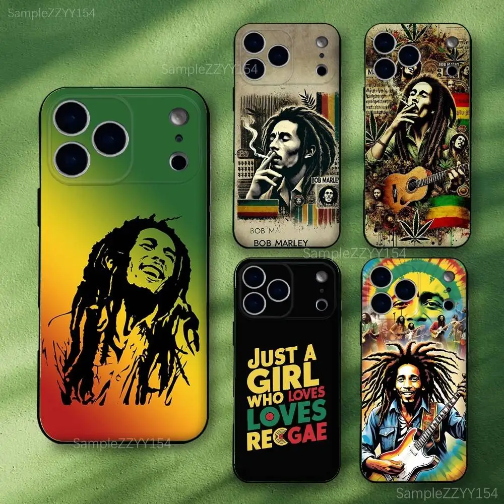 

Bob Marley Rasta Lion Phone Case For iPhone 17,16,15,14,13,12,Pro,Max,Plus,E,SE4,Air,Mini Black Soft Funda
