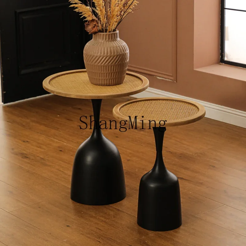 

CL sofa side few antique rattan small coffee table round table bedside table