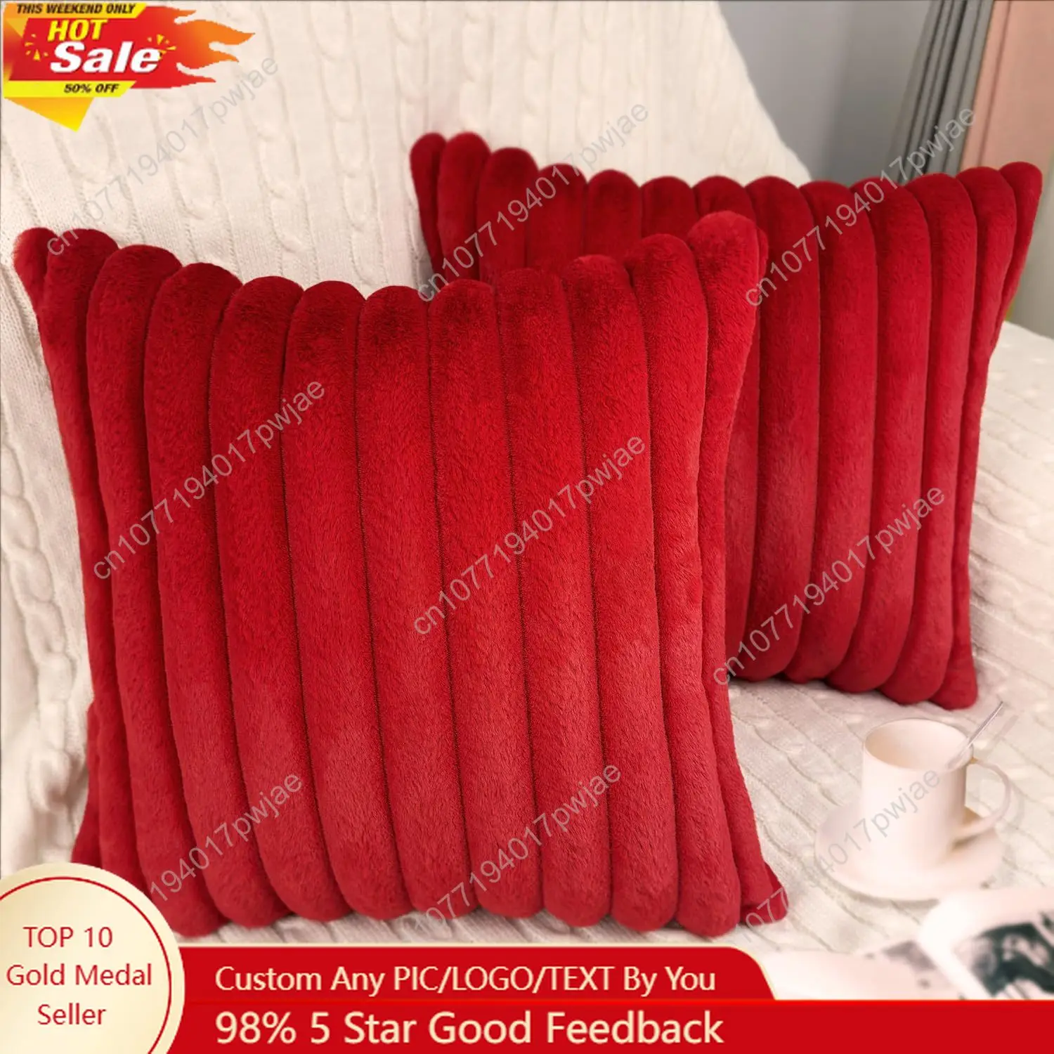 

2 Pack 18x18 Pillow Cover Velvet Pillow Covers Faux Fur Square Throw Covers for Living Room Decorations Throw Pillow Cas