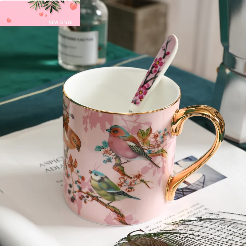 

European Ceramic Coffee Cup, Bone China Mug, Couple Drinking Water Cups, Cafe Tea Party, Home Decor