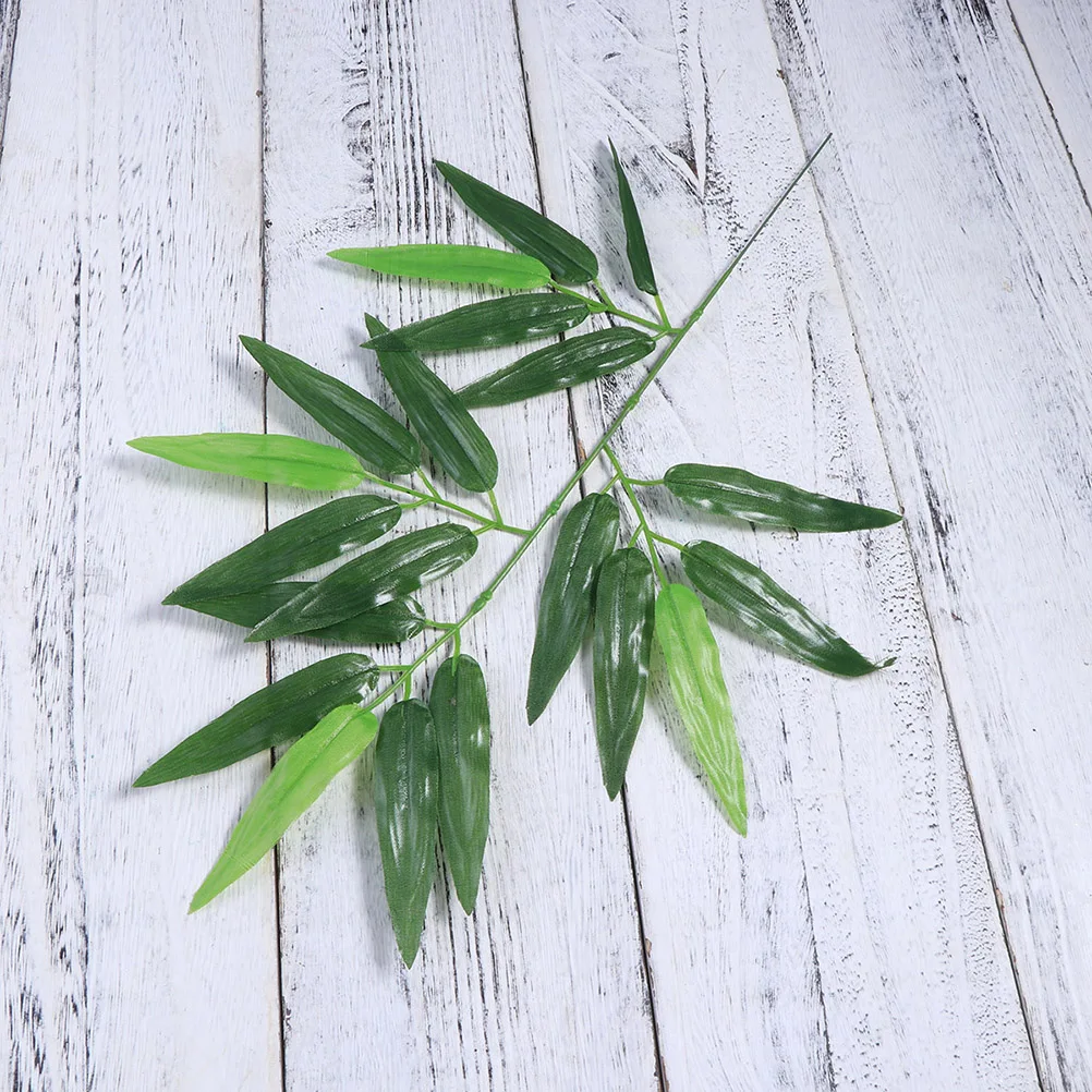 

100pcs Artificial Bamboo Leaves Decorative for Wedding Party Home Garden Craft Fake Lifelike Wall Decor