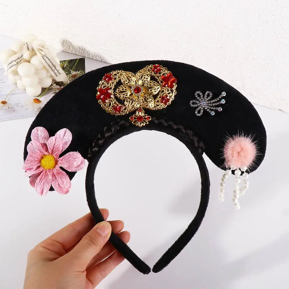 Ancient China Royal Court Queen Princess Headband Headdress Chinese Style Traditional Classical Hanfu Cheongsam Hair Hoop