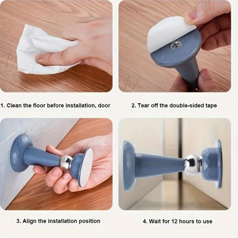 سدادة الباب المغناطيسي لا يتطلب الحفر سدادة الباب اللاصقة شفط صامت المضادة للتصادم توقف الباب شفط أرضية السيليكون