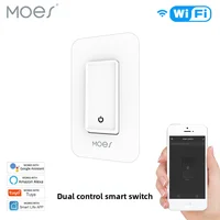 Tuya-Interruptor de botón inteligente con Control Dual, aplicación de hogar inteligente, arranque temporizado, Control por voz, lámpara indicadora nocturna, interruptor de Control remoto