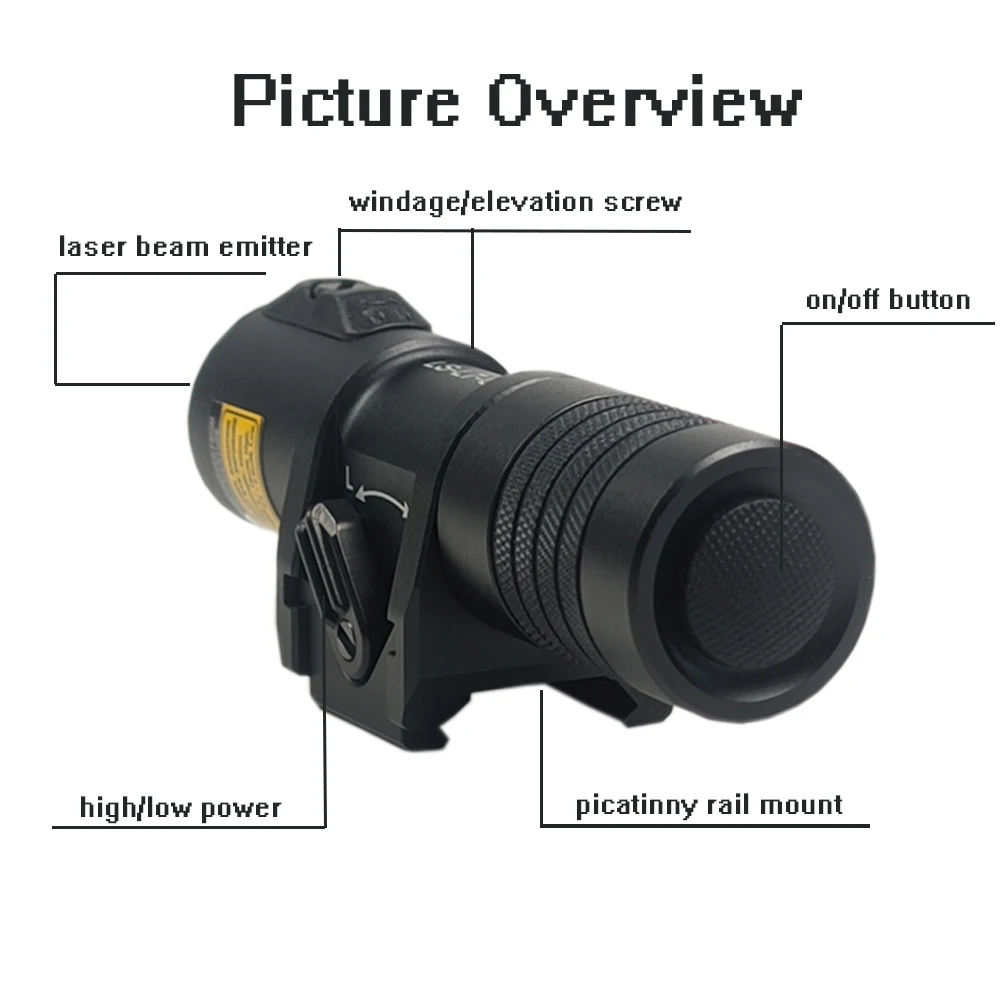 Waterproof Metal Low Profile Invisible Infrared Gun Laser Sight Adjustable Power IR Laser Scope for Rifle with Pressure Switch
