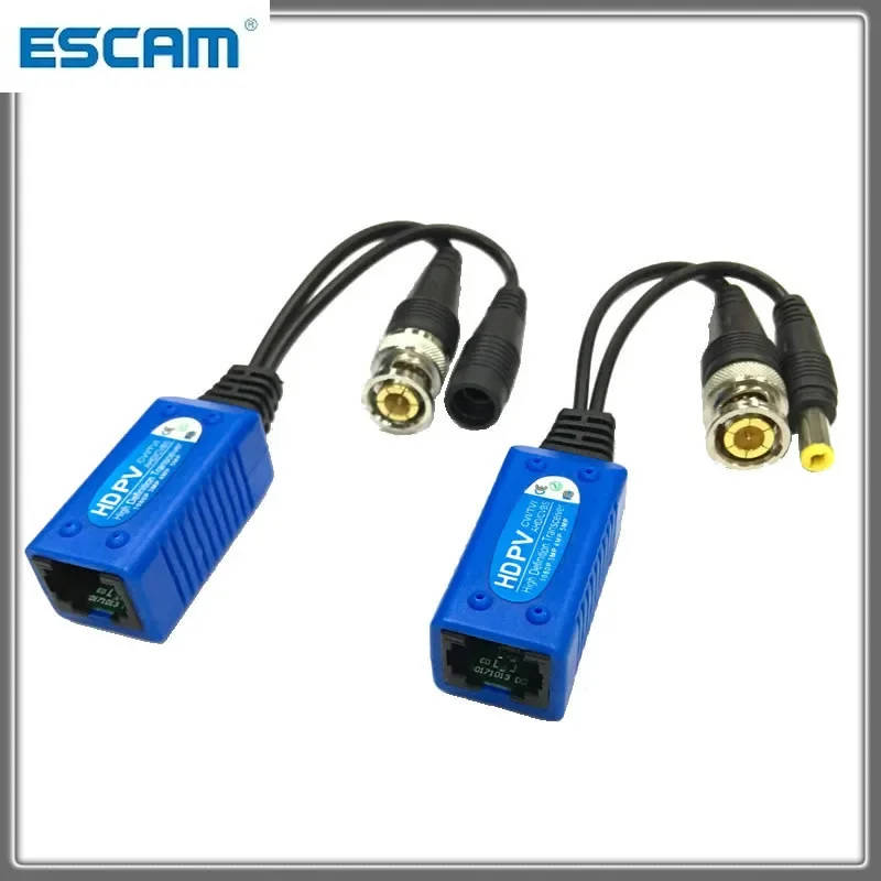ل HD CVI/AHD/TVI الملتوية BNC CCTV أجهزة الإرسال والاستقبال السلبية Cat5 CCTV UTP فيديو Balun IPC ل 2MP 3MP 4MP ESCAM 500PV 200M المدى