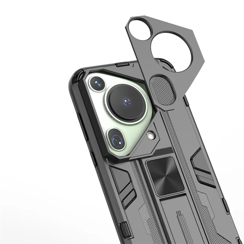 Camera Lens Shockproof Armor Phone Case For Huawei Pura 70 Pro+ Pura 70 Pro Plus Stand Holder Cover For Pura 70 Ultra