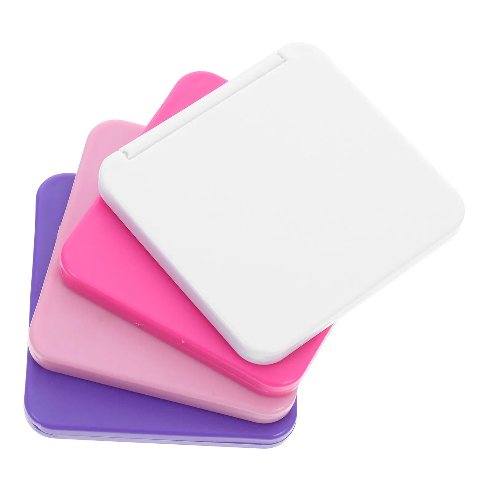 Espejo de maquillaje portátil de alta definición, Mini tocador de viaje plegable de doble cara, accesorios de mano para mujer, compacto de bolsillo, 4 Uds.