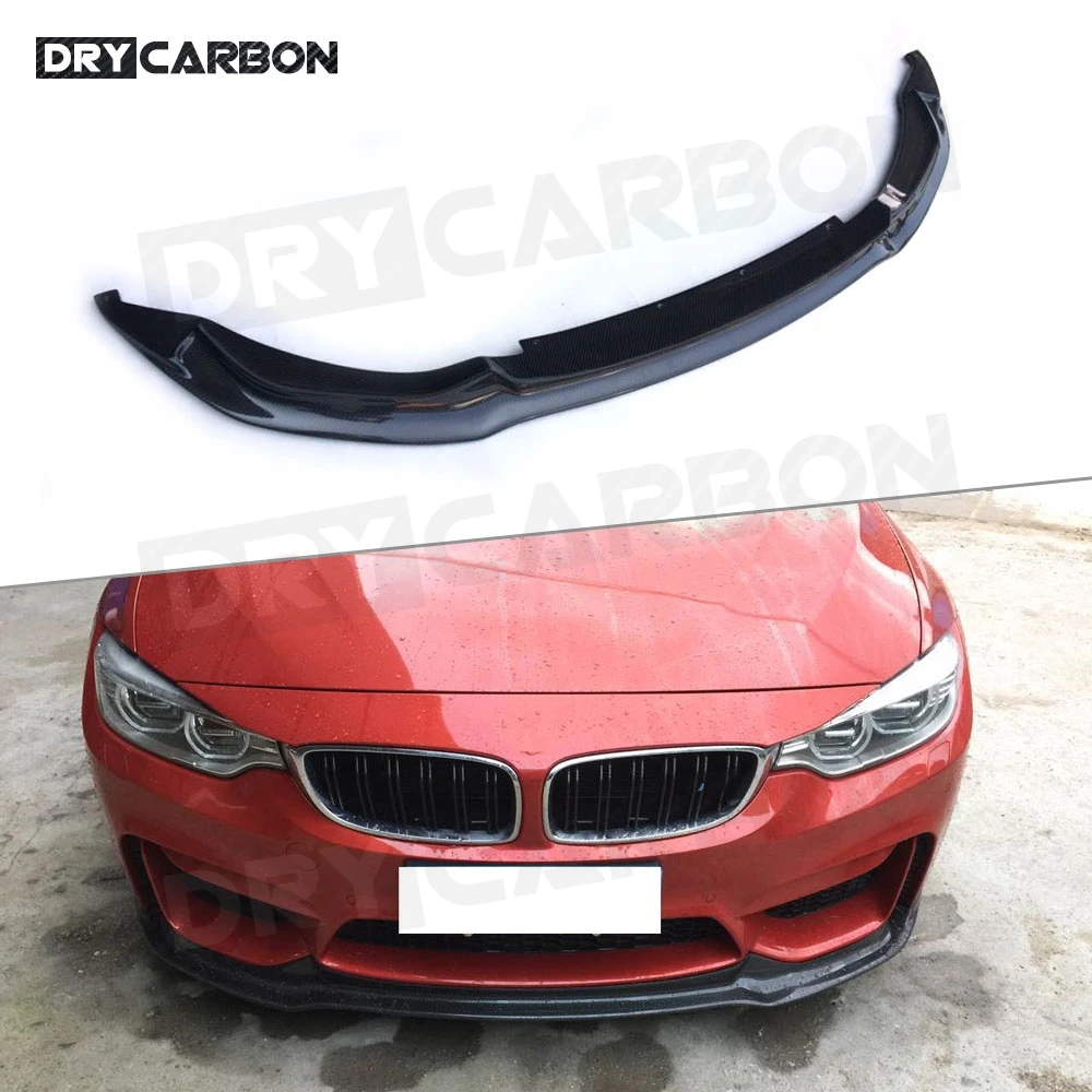 

Dry Carbon Fiber Front Bumper Lip Spoiler Aprons for BMW F80 M3 F82 F83 M4 2014-2019 V Style FRP Bumper Chin Car Styling