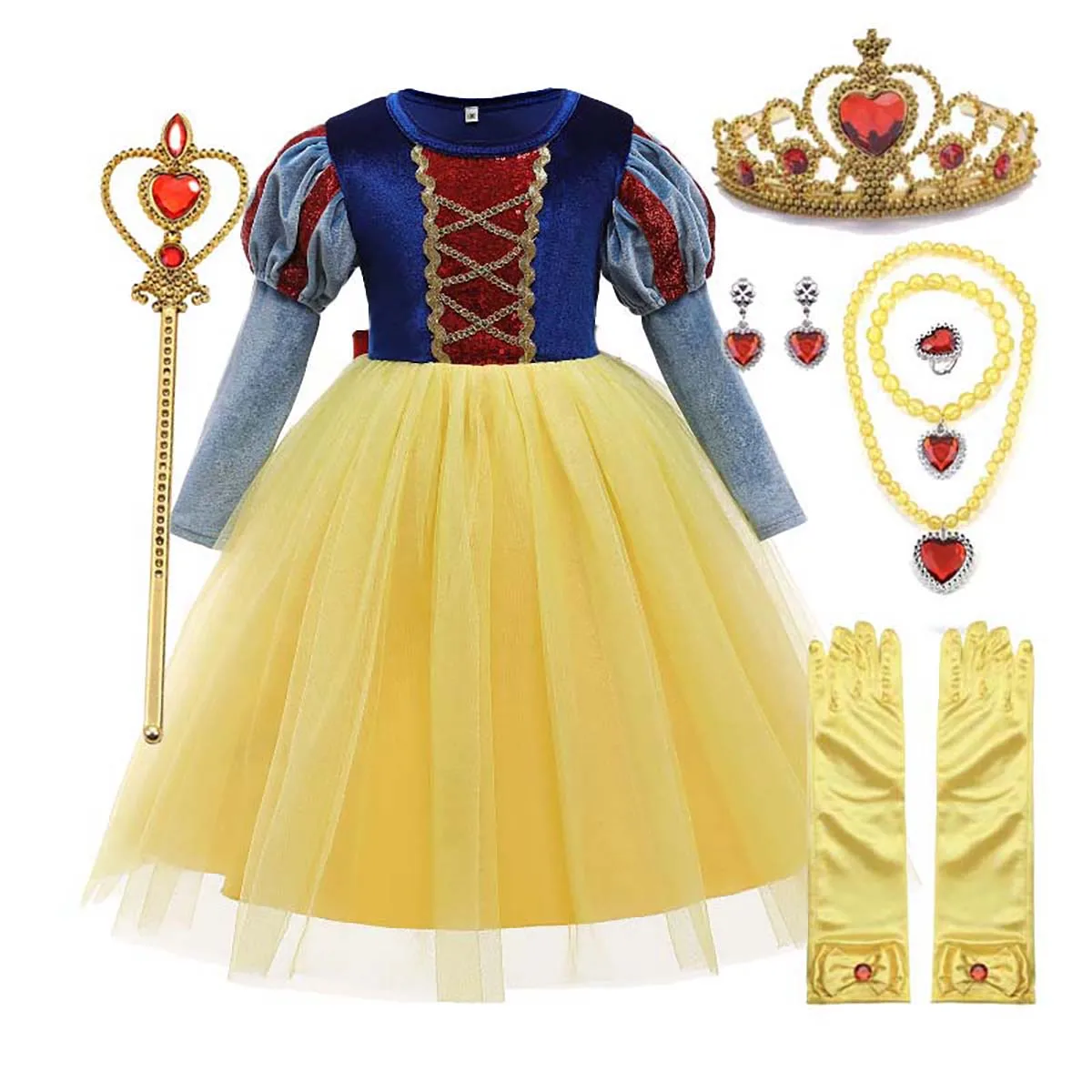 Halloween Christmas Party Cosplay Princess Dresses for Girls 3-10Year