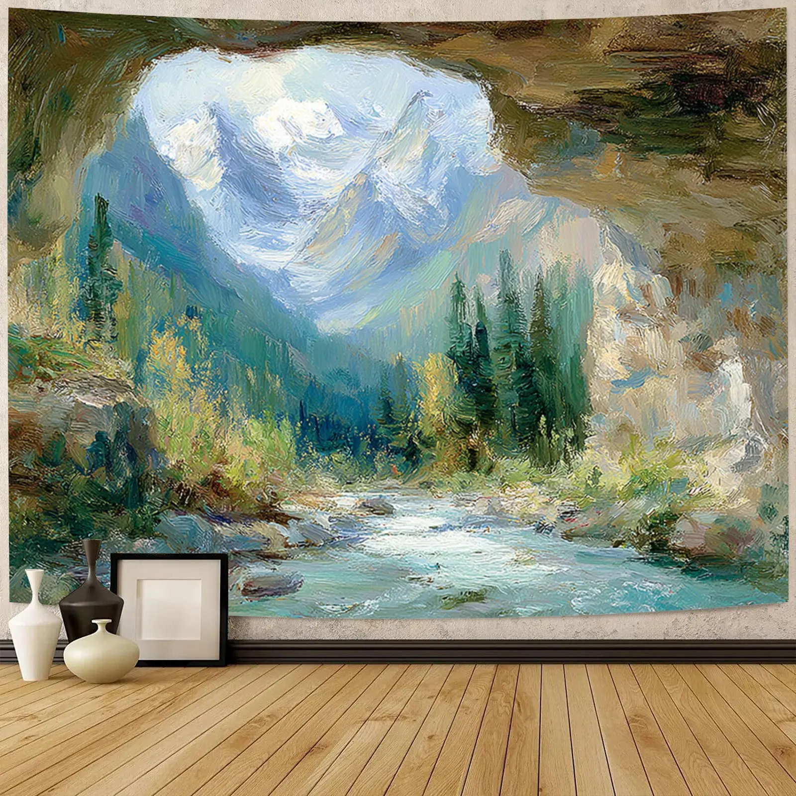 Cave View Theme Digital printing polyester wall hanging tapestry decorative Living room bedrooms Office background gift