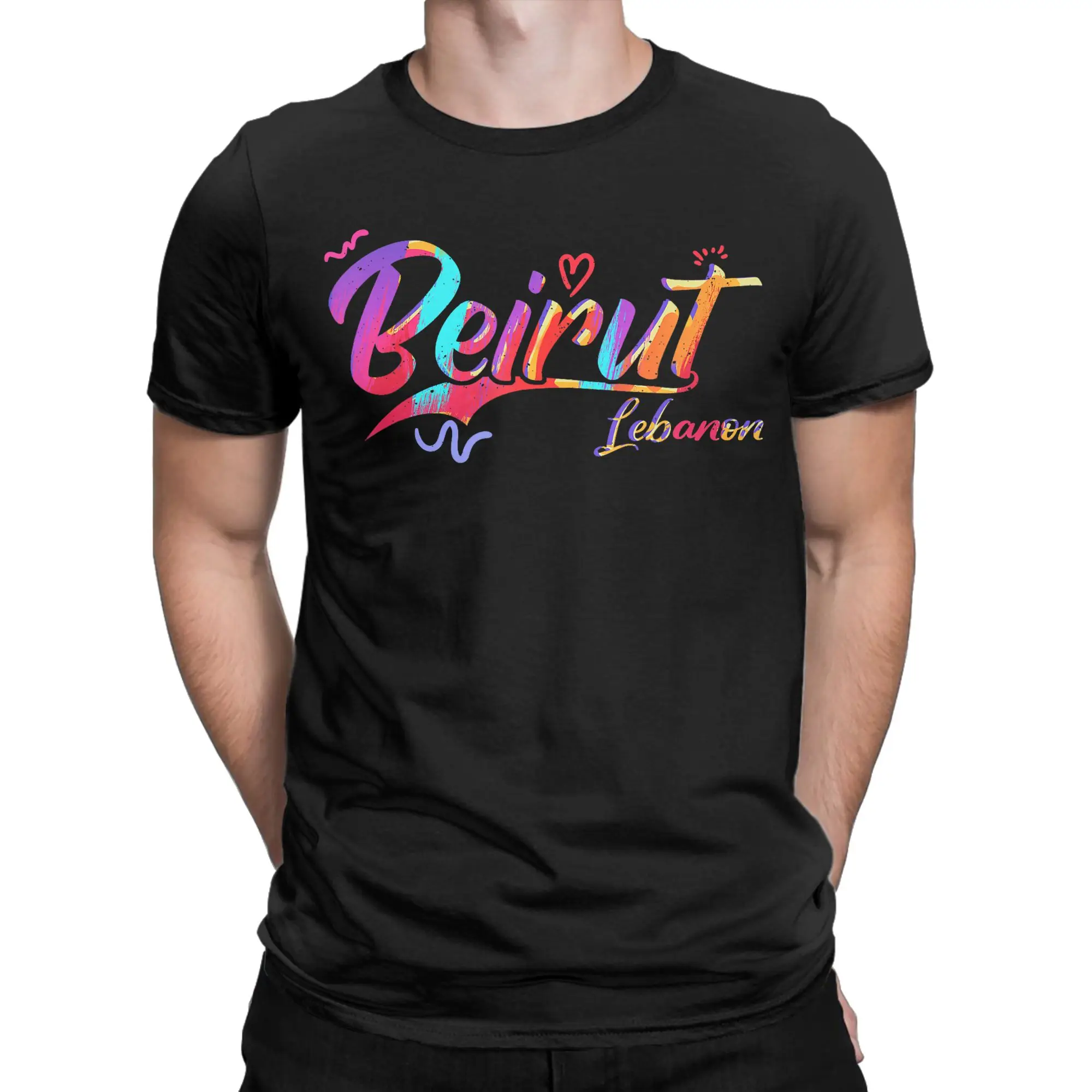 Oversized T Shirt Beirut Lebanon  Pure Cotton T Shirts  Novelty Tee Shirt for Men's Summer Y2K Fun Print Short Sleeve Tees