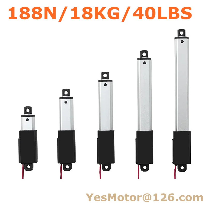 Wysokiej jakości mikro nowy siłownik liniowy 6V 12V 24V DC silnik DC 30/50/75mm 100mm 150mm skok dostosowany 188N siła bezpłatna wysyłka