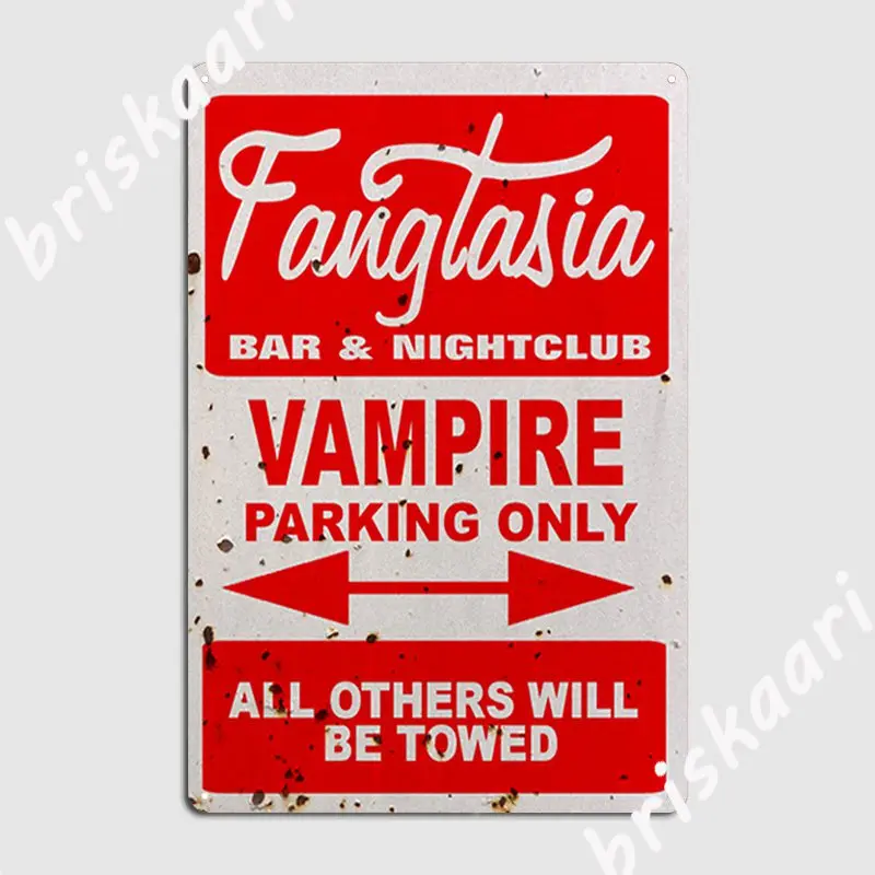 True Blood Fangtasia Vampire Parking Only Metal Sign Mural Painting Wall Mural Mural Designing Tin Sign Poster