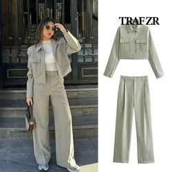 TRAF ZR Tailor Suit Woman Fashion 2024 2-częściowe zestawy damskie Stroje damskie Elegancki zestaw dwuczęściowy Dres damski High Casual