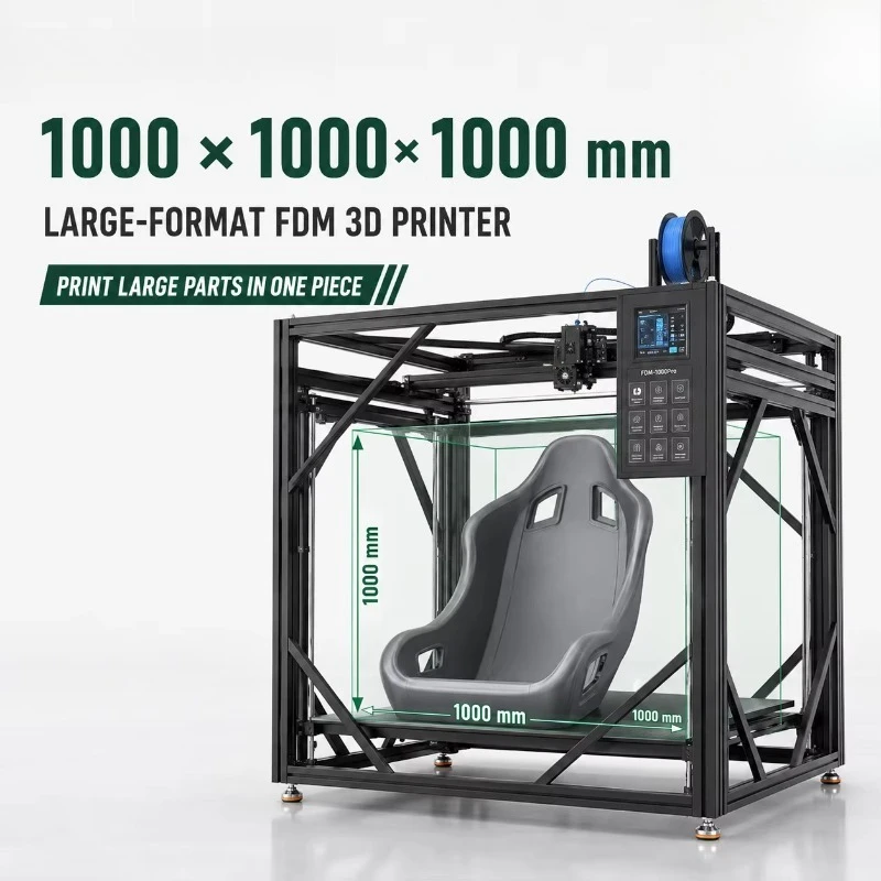 New Industrial 1000x1000x1000mm Large Format 3D Printer with PLA Support for Automotive Bumpers and Vehicle Body Prototyping