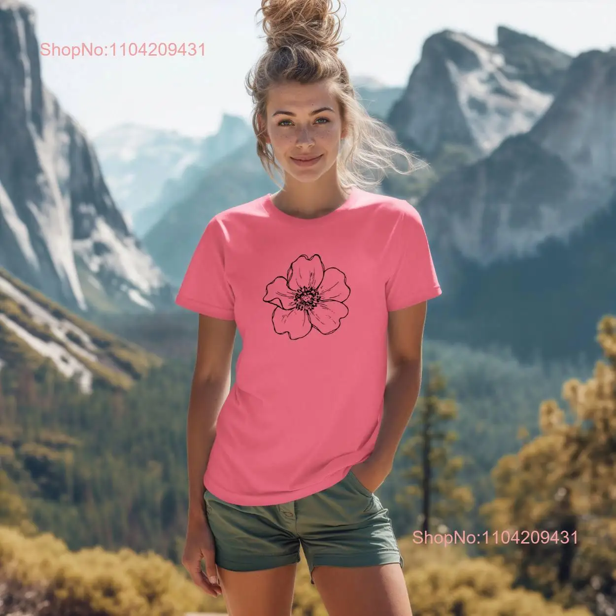 Flower Head T Shirt for All Summer Trendy Women Lover s Her long or short sleeves