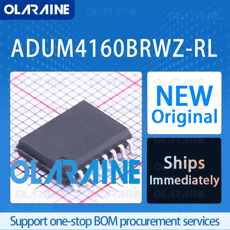 

1/5/10Pcs ADUM4160BRWZ-RL SOIC-16 original ic chip Digital isolators RoHS 3 Channel Data rate 12 Mb/s Voltage - 5.5 V
