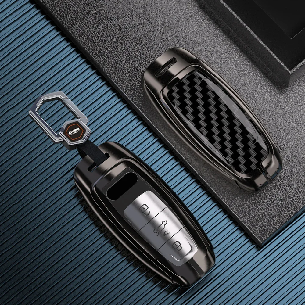 

Zinc Alloy Car Remote Key Case Cover Shell For Audi A6 A7 A8 E-tron Q5 Q7 Q8 C8 D5 Holder Fob Accessories