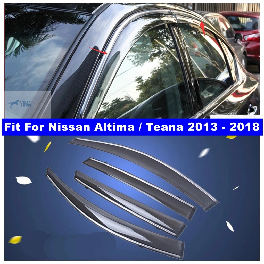 Window Visors Awnings Wind Rain Deflector Vent Guard Protection Kit For Nissan Altima Teana 2013 - 2018 Accessories Car-styling