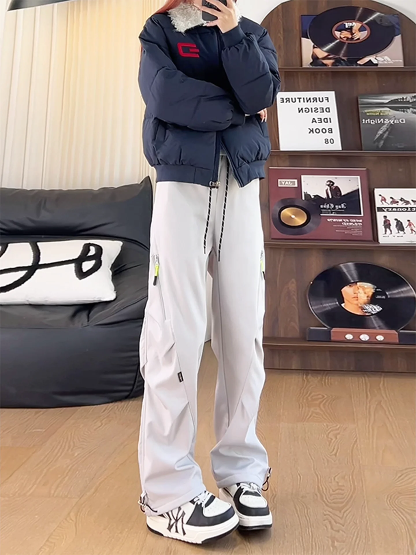 

Thiened Fce Winter Ski Pants Men's Windproof Waterproof Warm Straight Leg Casual Trousers for Autumn And Winter