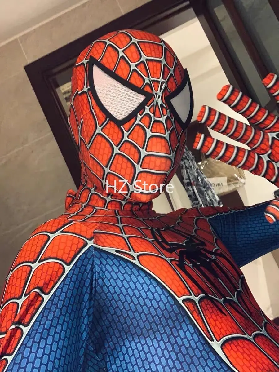 大人のためのスパイダーマンコスチューム,マスク付きハロウィーンの