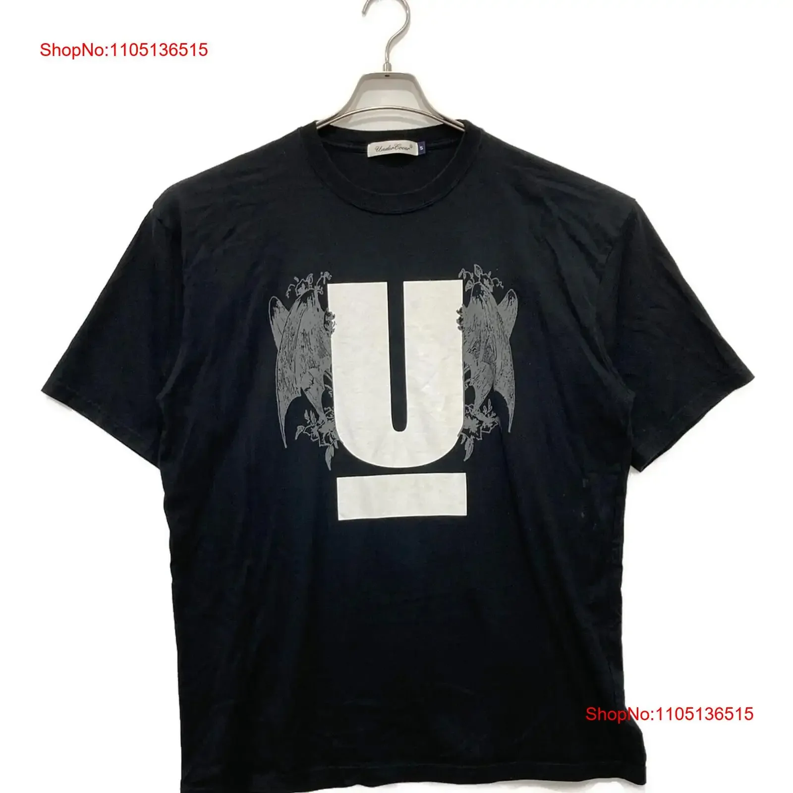 UNDERCOVER T-Shirt Größe 5, Schwarz, Herren, UC1E3807, Vintage, gewaschen, lässig, Unisex, weich, Streetwear, vielseitig, modisch, für Herren, leicht