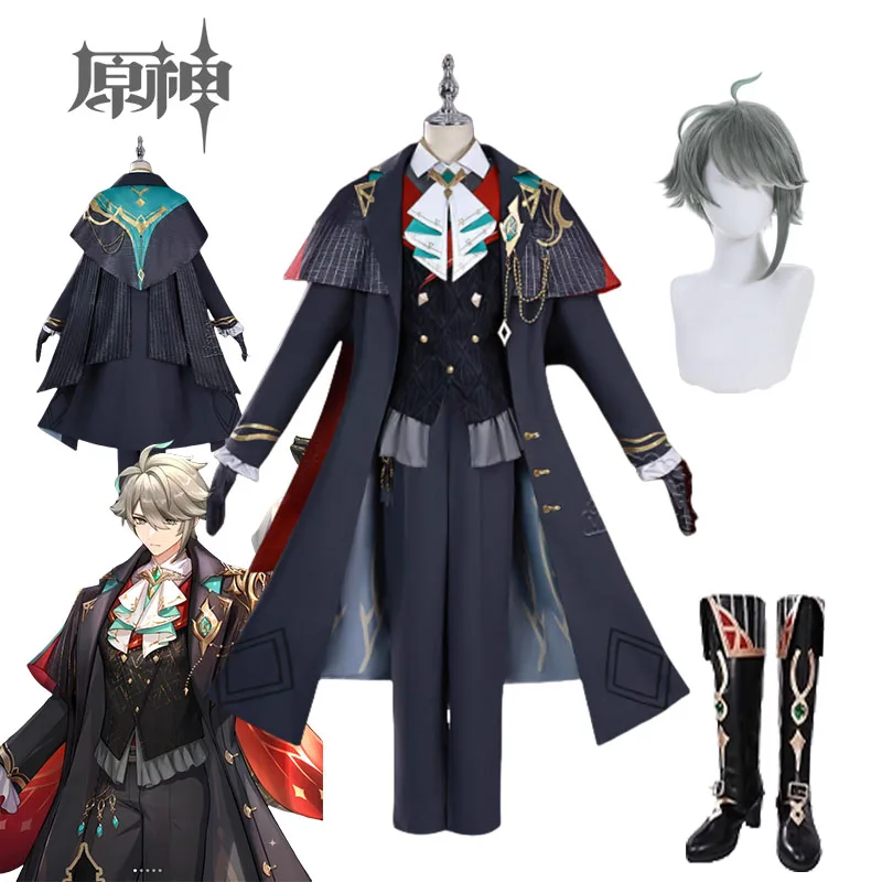 

New Anime Game Genshin Impact Alhaitham Cosplay Costume Fancy Suit Full Set Collaboration Suits For Men Halloween Party Props