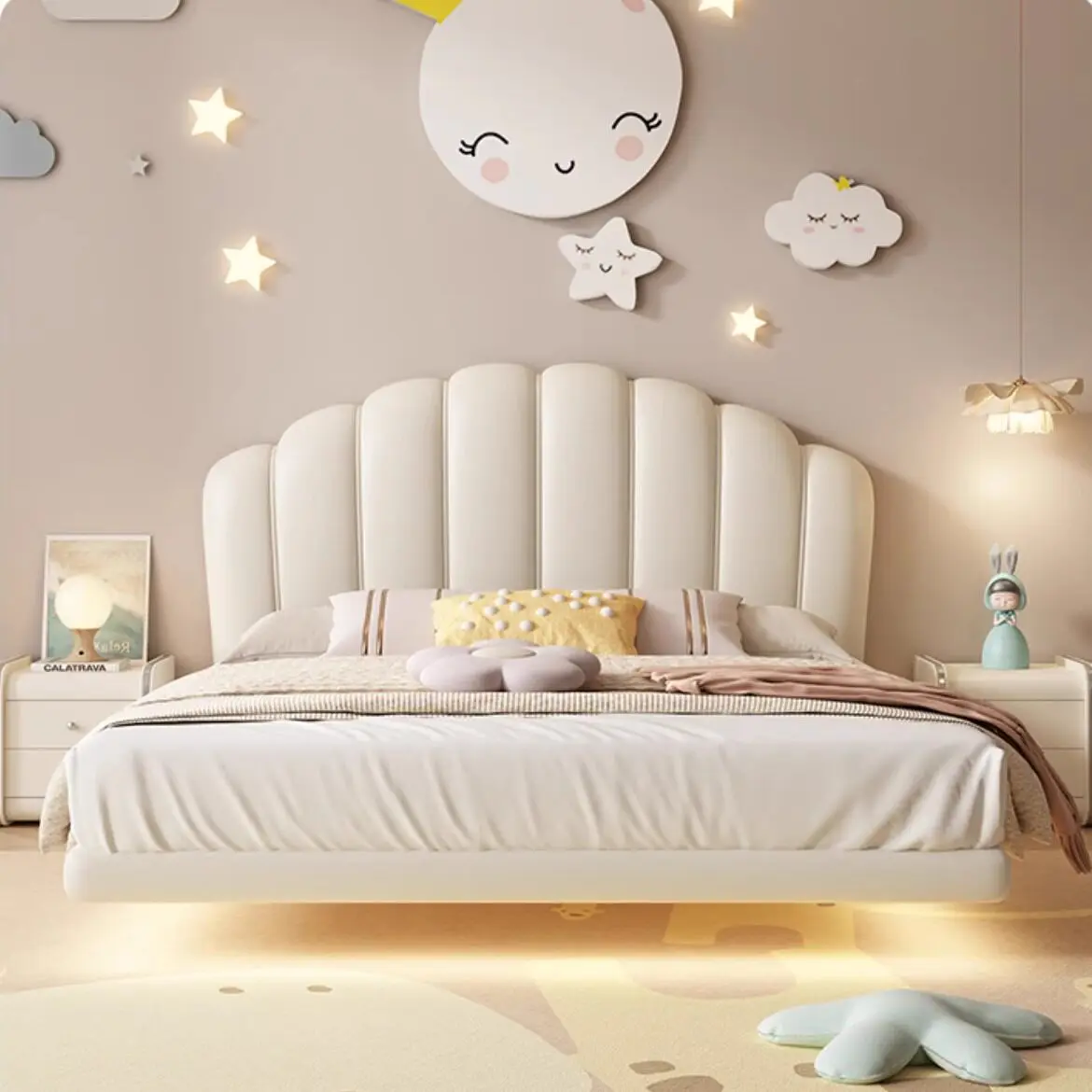 Basic Solid Wood Kids Bed Frame Simple Stable Durable Eco-Friendly Home Bedroom Furniture