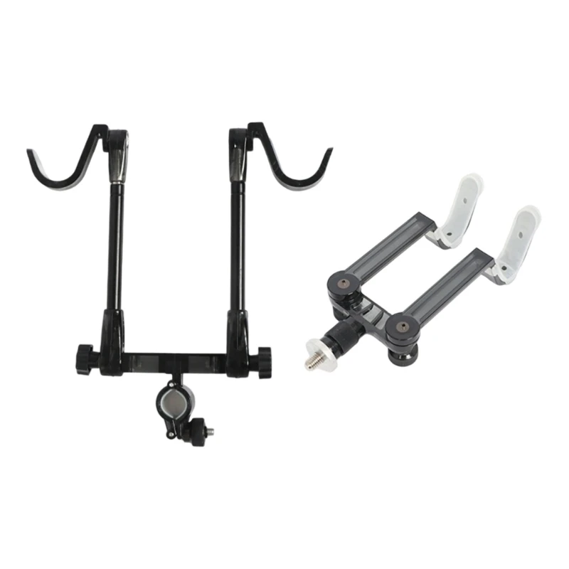 حامل أقطاب الصيد بقضيب مزدوج خفيف الوزن حامل قضيب الصيد للصيد في الهواء الطلق والإعدادات السريعة وحامل أقطاب القوس الخلفي