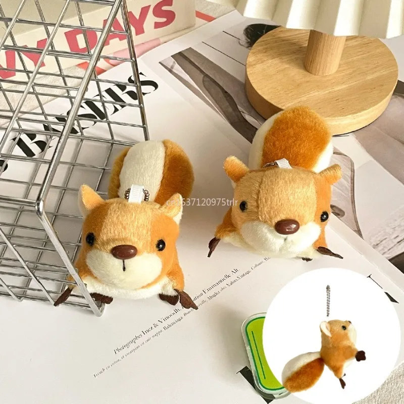 

Cute Little Squirrel Pet Plush Toy Very Suitable Circle Ring Key Accompany and Relieve Boredom Chains Small Size Pendant 2025
