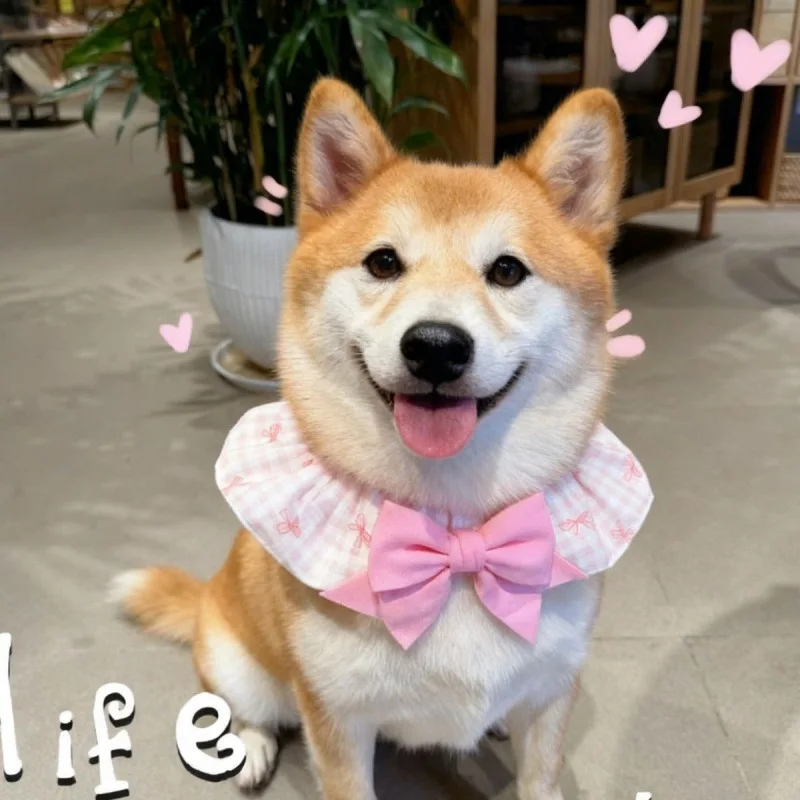 Pet Dog and Cat Bandana Bib Scarf Bow Tie Collar Accessories for Large Dogs Golden Retriever Border Collie view 3