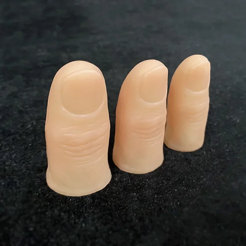 3Pcs Realistic silicone Thumb Tip Magic Trick Accessory Close Up Illusion Gimmick Mentalism Prop Fake Thumb Toys image 3