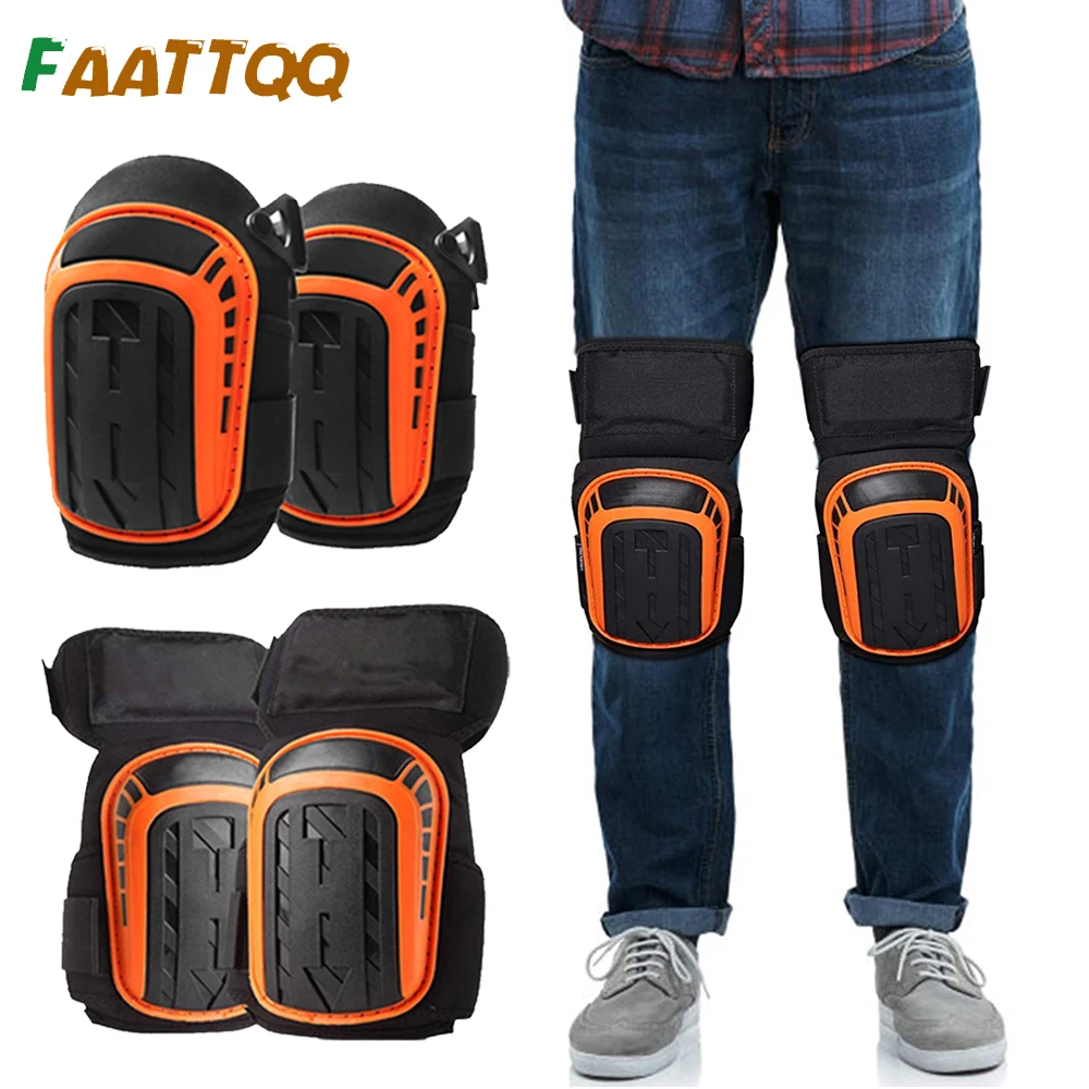 1Pair Professional Heavy Duty EVA Foam Padding Knee Pads with Comfortable Gel Cushion & Adjustable Straps for Working,Gardning