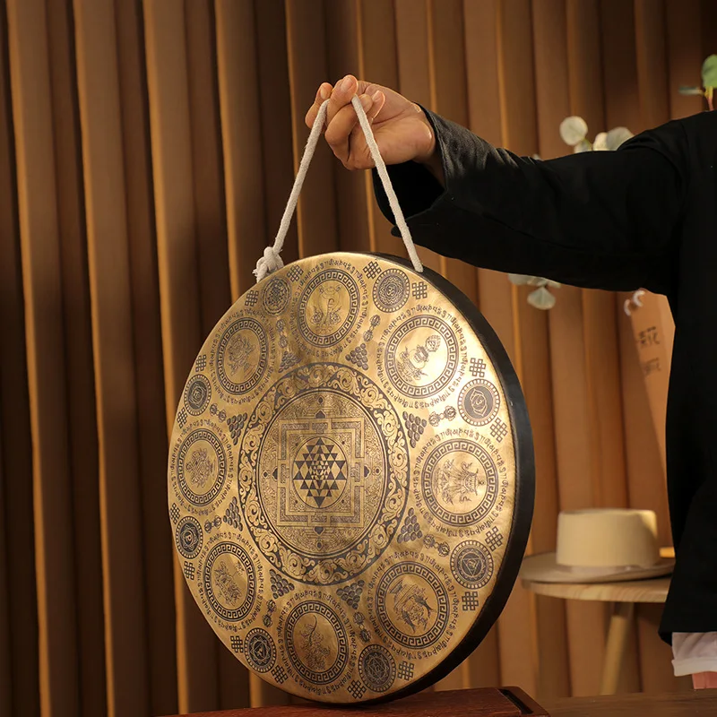 Brass Rattler Gong, Yoga Sound Therapy, Nepalese Handmade Cymbal, Meditation Musical Instrument, Bath Ornament Props