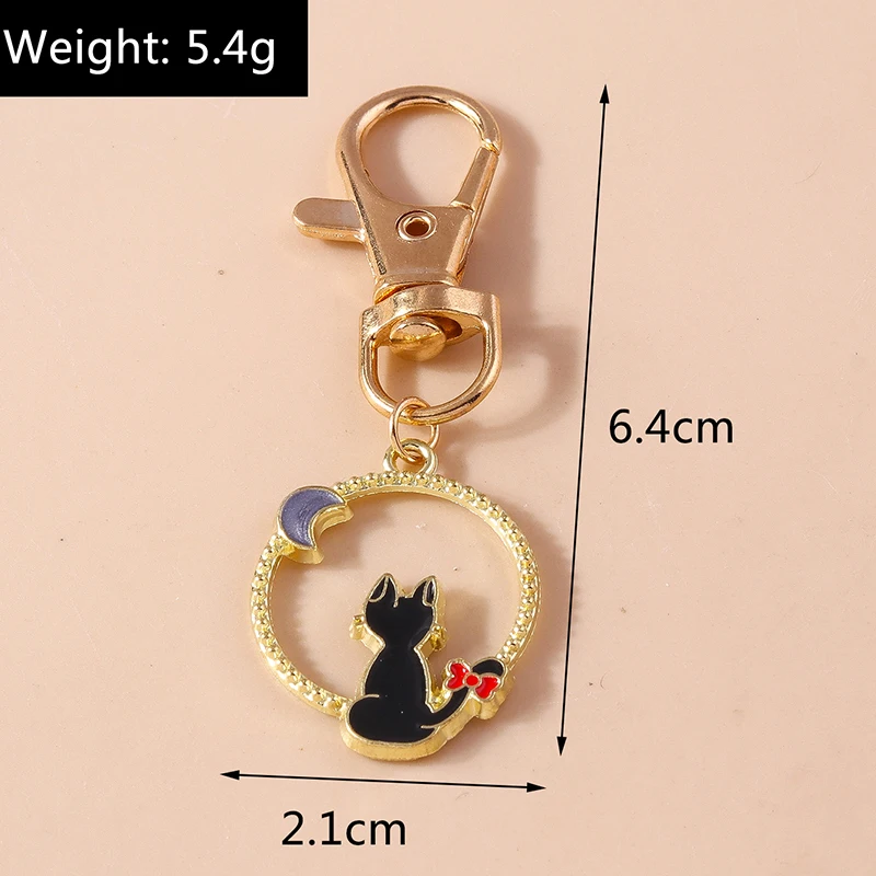 Niedlicher Emaille-Katzen-Schlüsselanhänger, Cartoon-Tier-Schlüsselanhänger, Anhänger für Frauen und Mädchen, Handtasche, Dekor, DIY, handgefertigter Schmuck, Geschenkzubehör – Detail 2