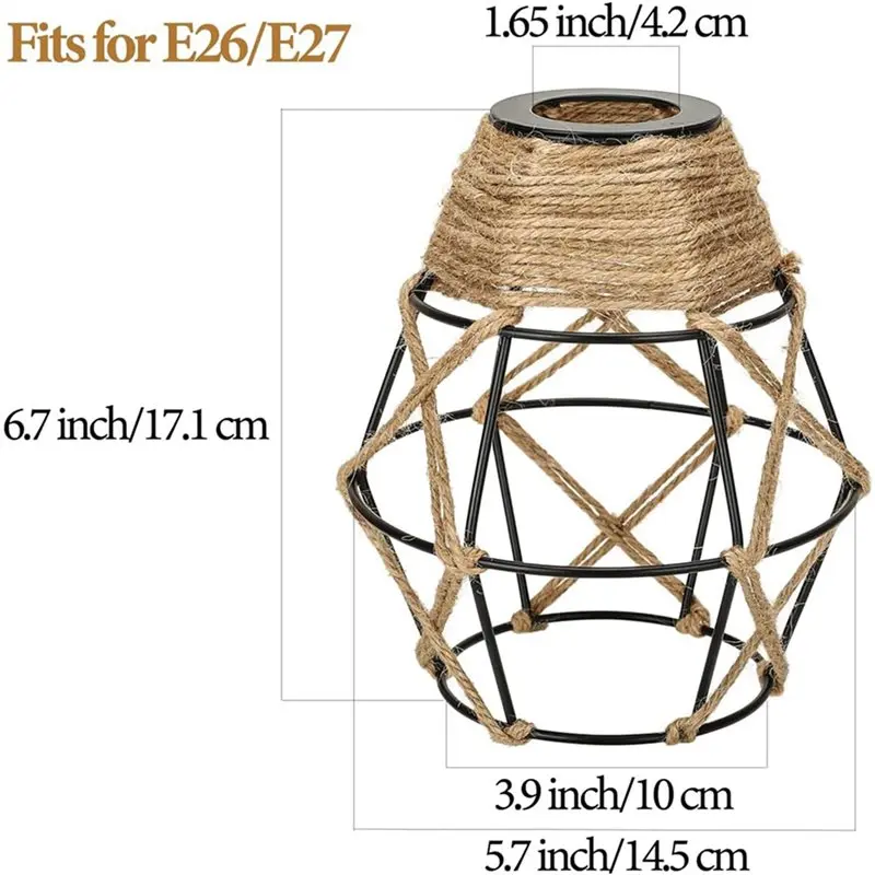 【CYBER MONDAY】2X Industrial Pendant Lamp Shade, Small Boho Hanging Light Shades, For E27 Chandelier Wall Sconces Ceiling Hanging