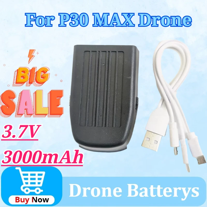 

3.7V 3000mAh for P30 MAX GPS Drone Batterys UAV High Capacity Battery Charging Cable Replacement Accessory Parts Spare Battery