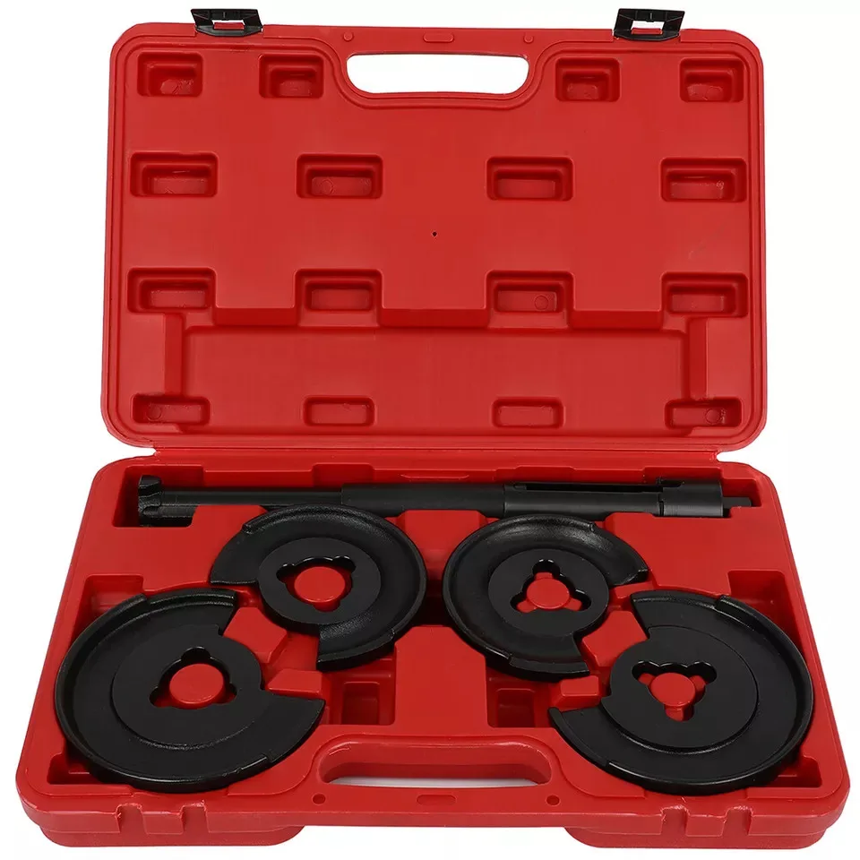 

5 шт., телескопический ремонтный набор инструментов для компрессора винтовой пружины, система нажимных пластин, инструмент для внутренней стойки W123 W124 W202 для Mercedes Benz