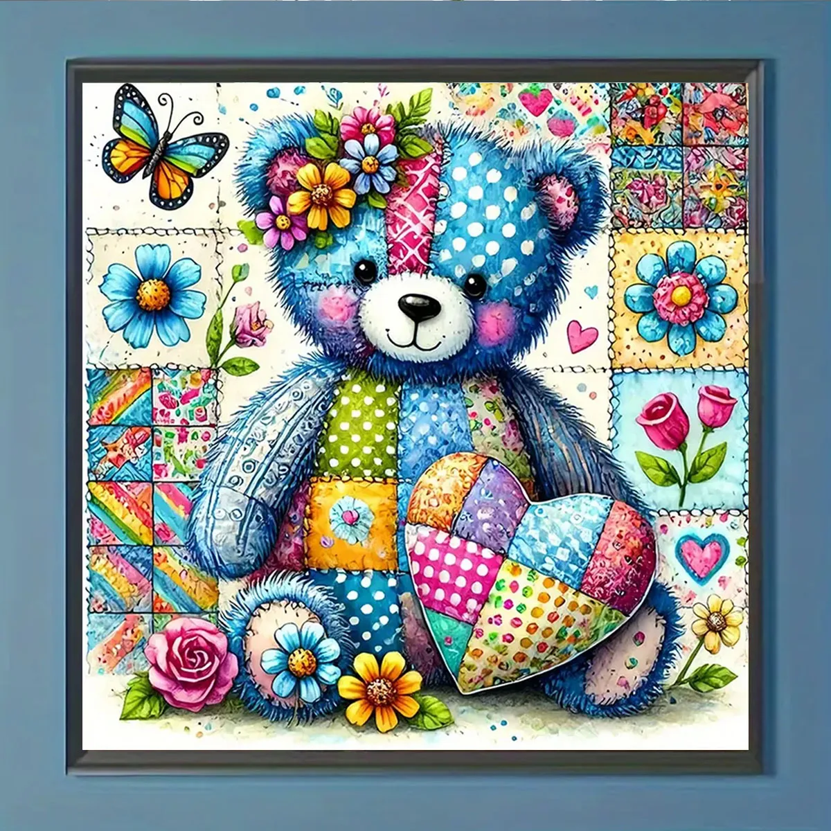 ชุดภาพวาดเพชร 5 มิติ, งานปักเพชรอะคริลิกทรงกลมหลากสี, ชุดปักครอสติชเพชรเต็มแบบ DIY, เหมาะสำหรับ H