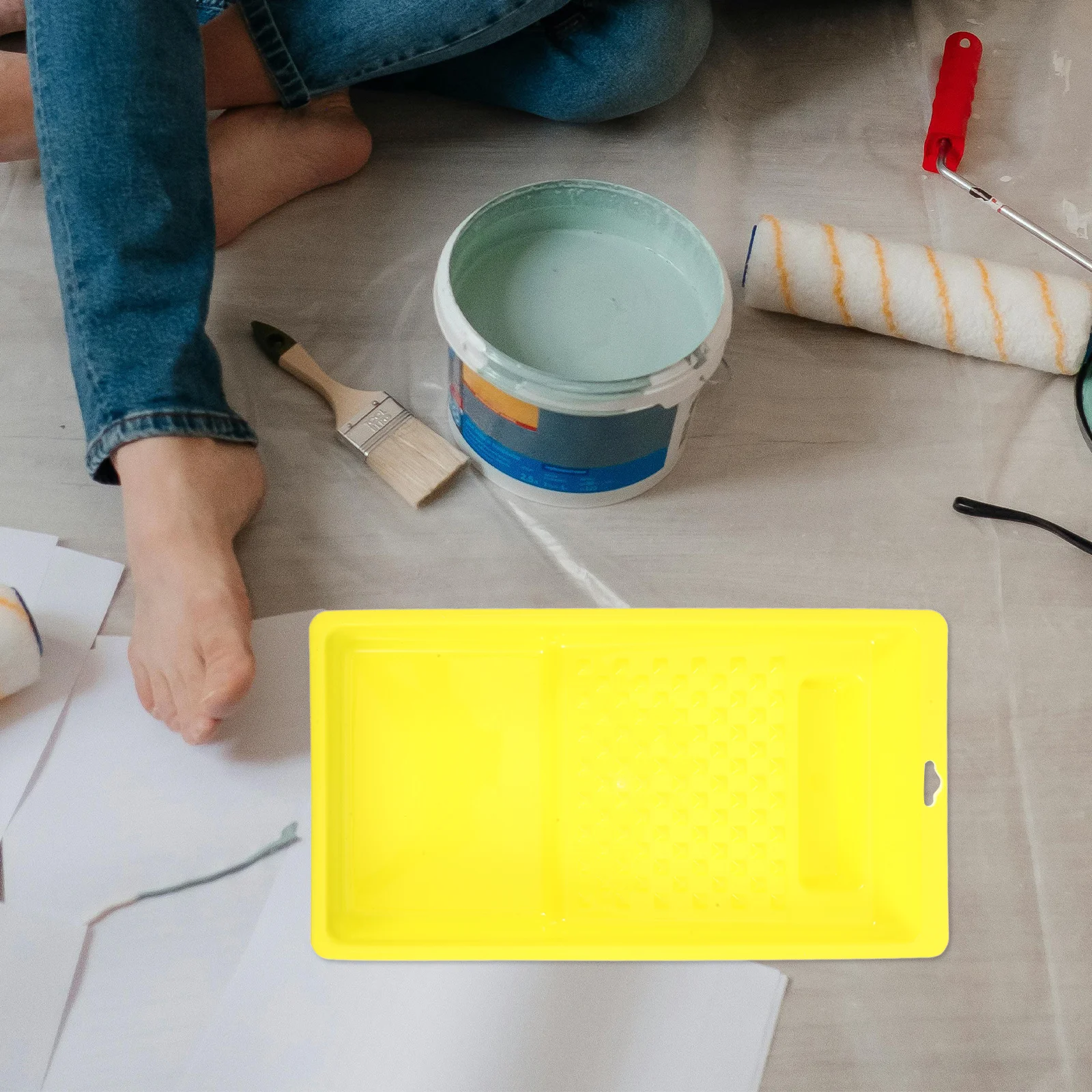 

Plastic Paint Tray for DIY Painting with Ergonomic Lightweight Build Paint Holder Plate Storage Craft Painting Tools Accessories