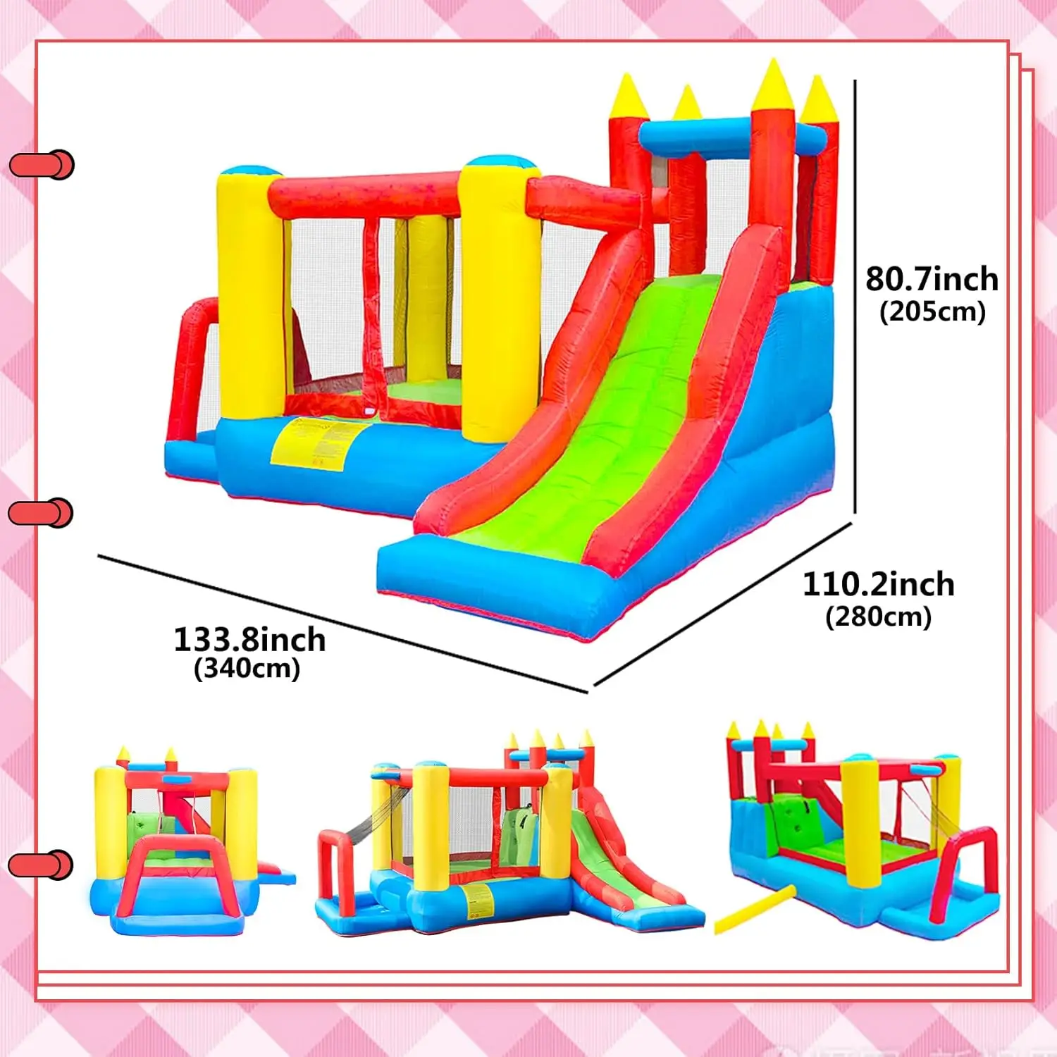 Hüpfburg für Kinder, Hüpfburg für Kleinkinder im Innenbereich, aufblasbares Hüpfhaus, Hüpfburg für Kinder mit Rutsche, Hüpfburg mit